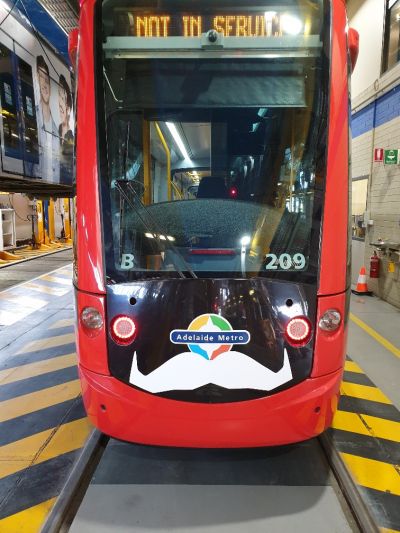 Tram with moustache